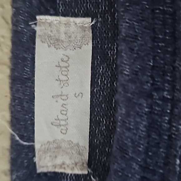 Altar'd state denim blue colored sweatshirt with peplum high low hem - Picture 3 of 4